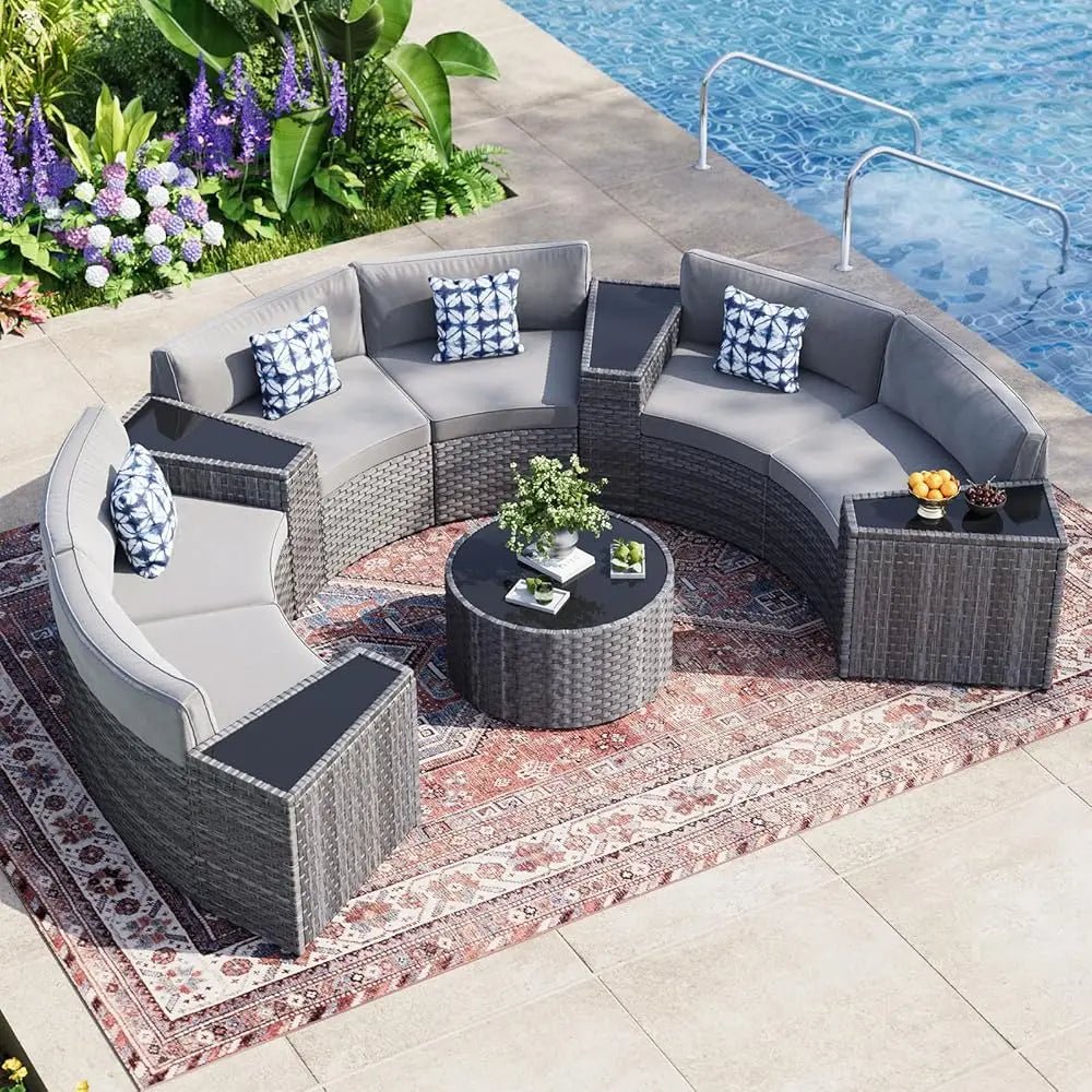 S4a3132e3ce924161a85a8ff5a26fb4a6j.jpg Gardisandâ„¢ GrandCrescent 11-Piece Curved Outdoor Lounge Collection - Image 1